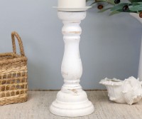 Short Bramford Whitewash Wooden Candlestick