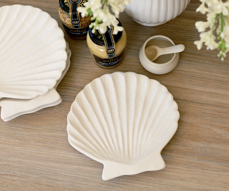 Scallop Plate White Seashell Side Plate