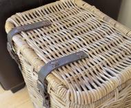 Henri Rattan Strap Side Table Trunk / Laundry Basket - Large