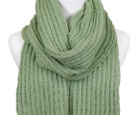 Paola Rib Knit Green Scarf