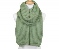 Paola Rib Knit Green Scarf