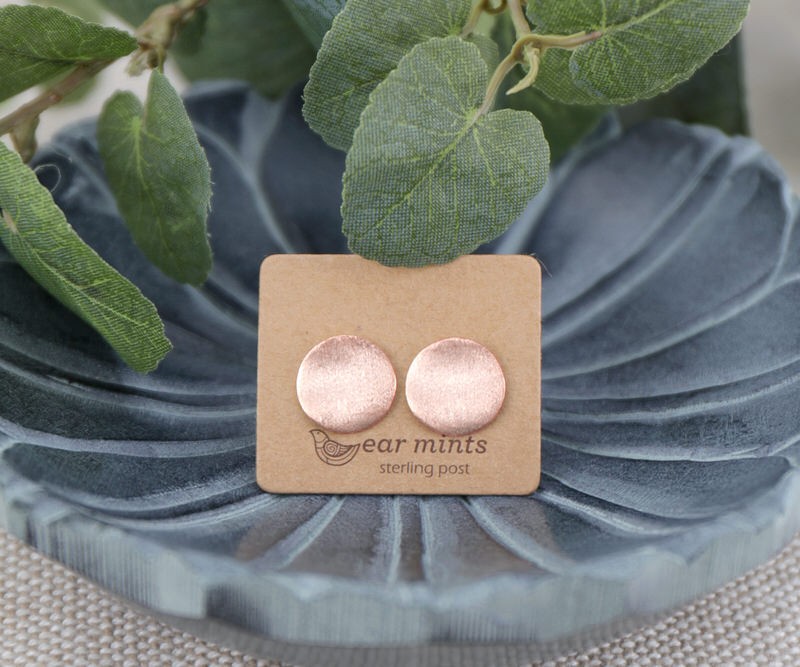 Ayla Rose Gold Disc Stud Earrings