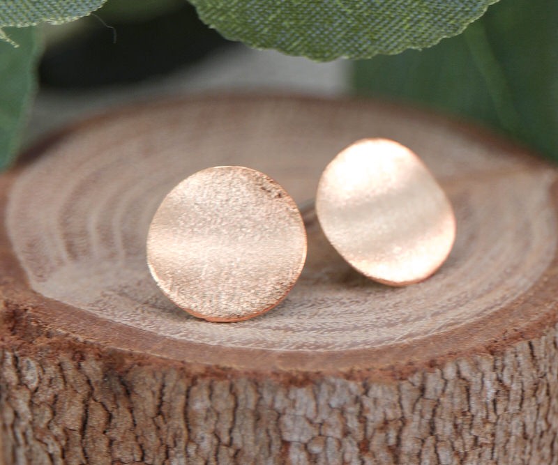 Ayla Rose Gold Disc Stud Earrings