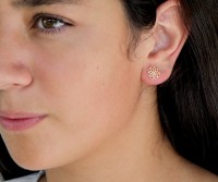 Maya Rose Gold Flower Stud Earrings