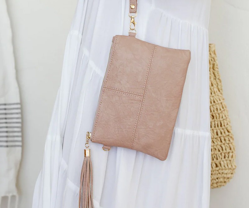 Marbella Dusty Pink Clutch / Crossbody Bag