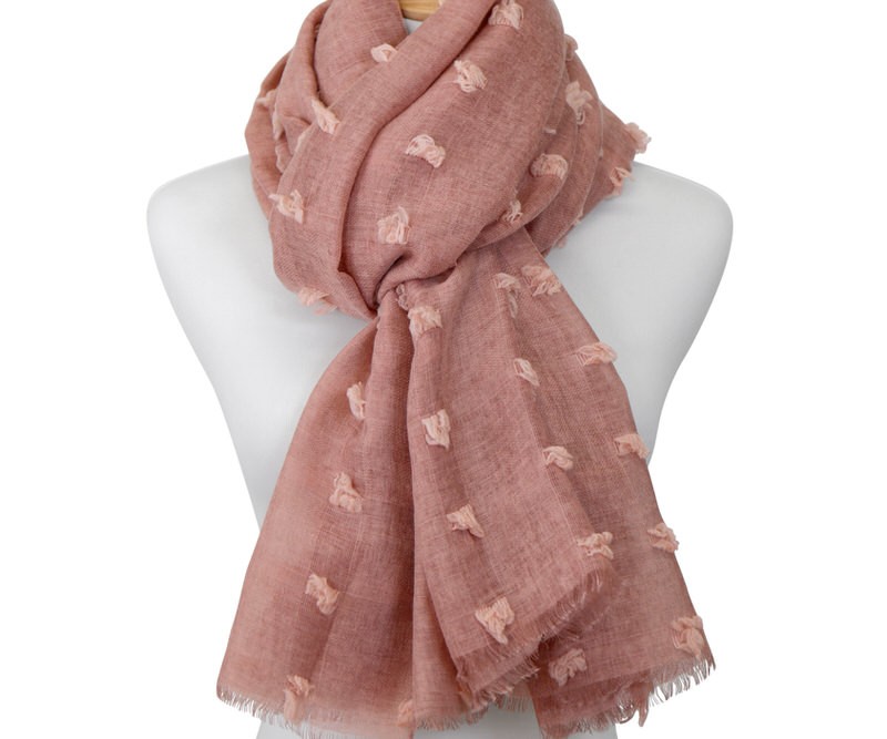 Santa Fe Tufted Blush Pink Scarf