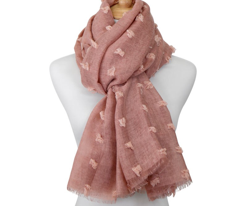 Santa Fe Tufted Blush Pink Scarf