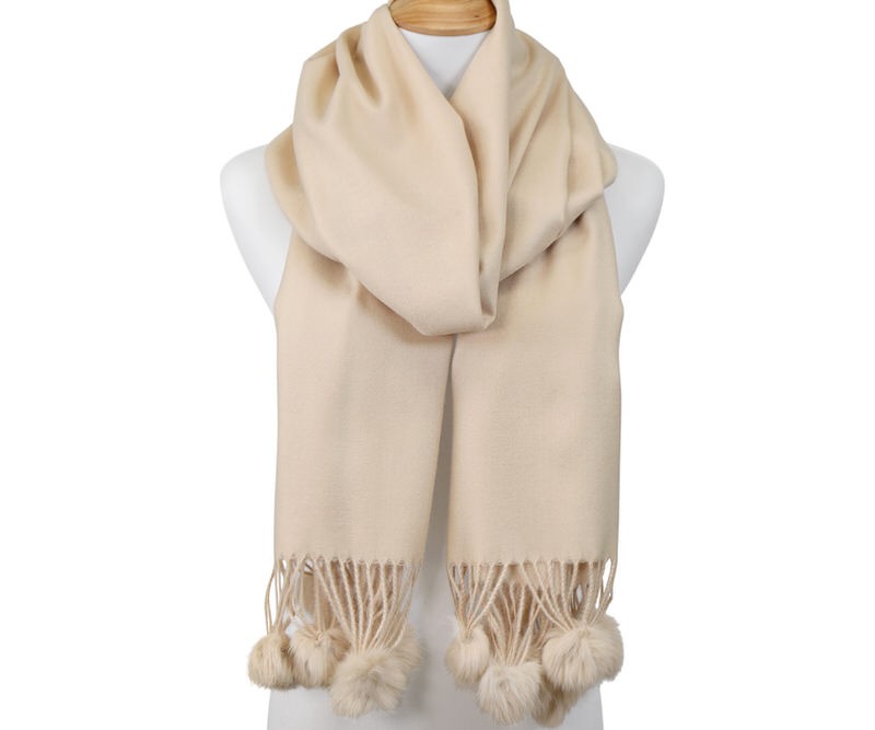 French Mist Taupe & Navy Scarf