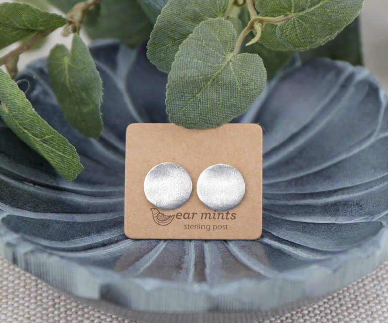 Ayla Silver Disc Stud Earrings