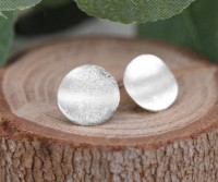 Ayla Silver Disc Stud Earrings