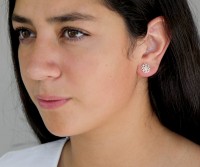 Maya Silver Flower Stud Earrings