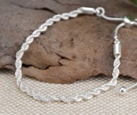 Isla Silver Rope Chain Bracelet - Small