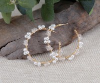 Celestial Pearl Hoop Earrings