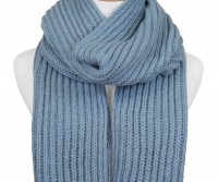 Paola Rib Knit Blue Scarf