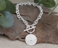 Arlo Silver Sun Disc Bracelet