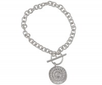 Arlo Silver Sun Disc Bracelet