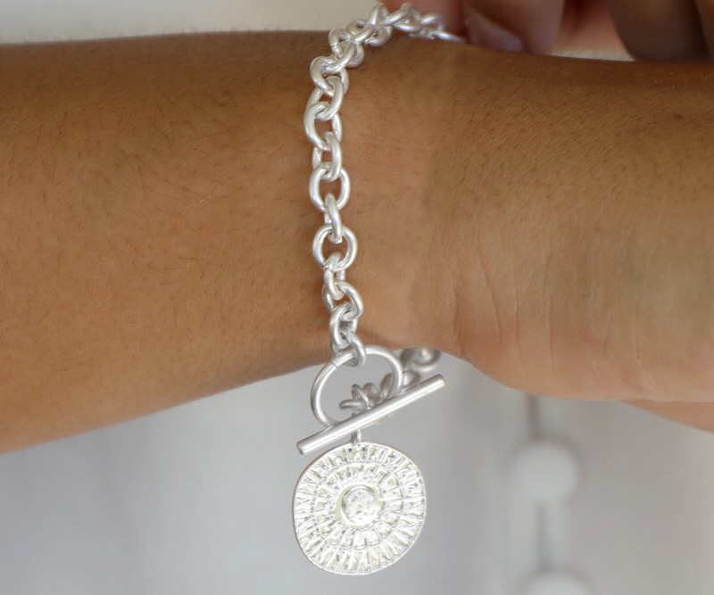 Arlo Silver Sun Disc Bracelet