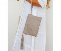 Marbella Sandstone Clutch / Crossbody Bag