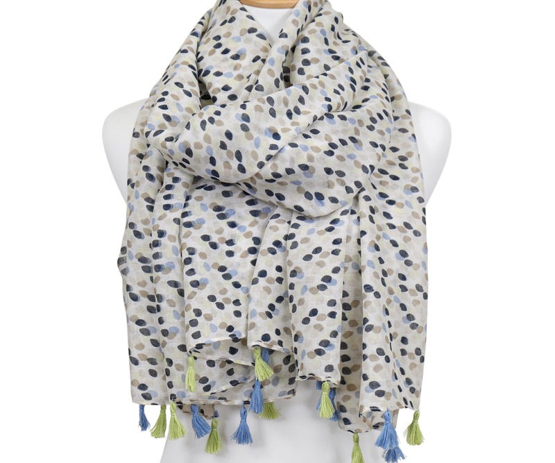 Zoey Blue Dot Scarf