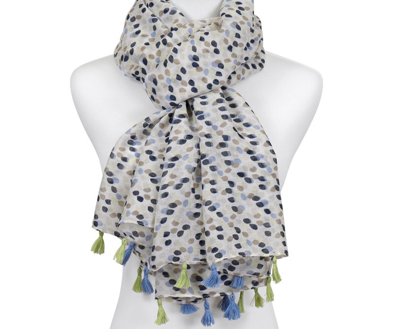 Zoey Blue Dot Scarf