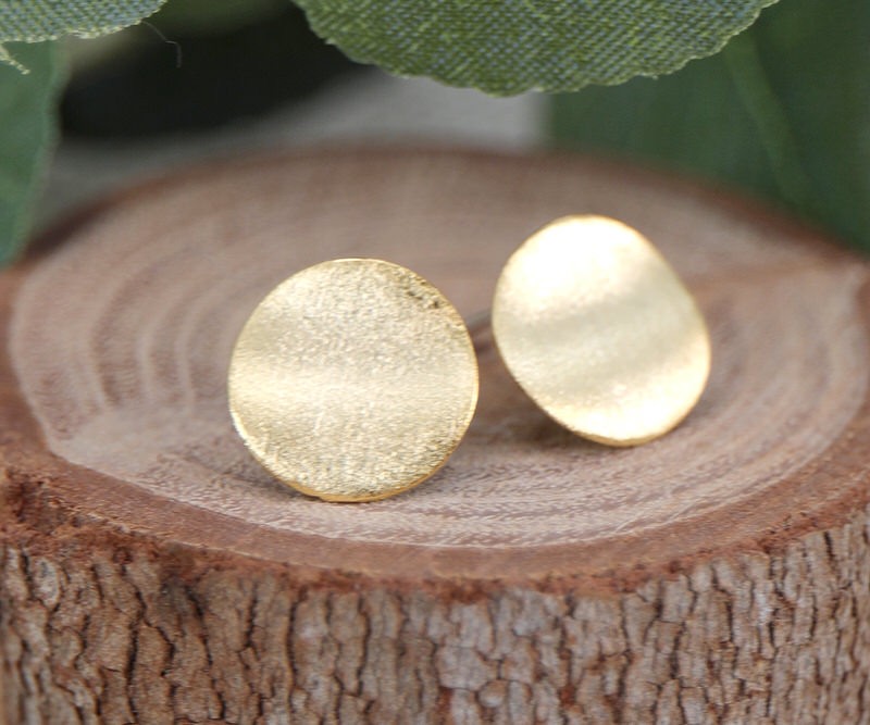 Ayla Gold Disc Stud Earrings