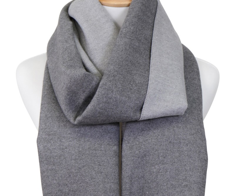 Salt Grey Winter Scarf Reversible