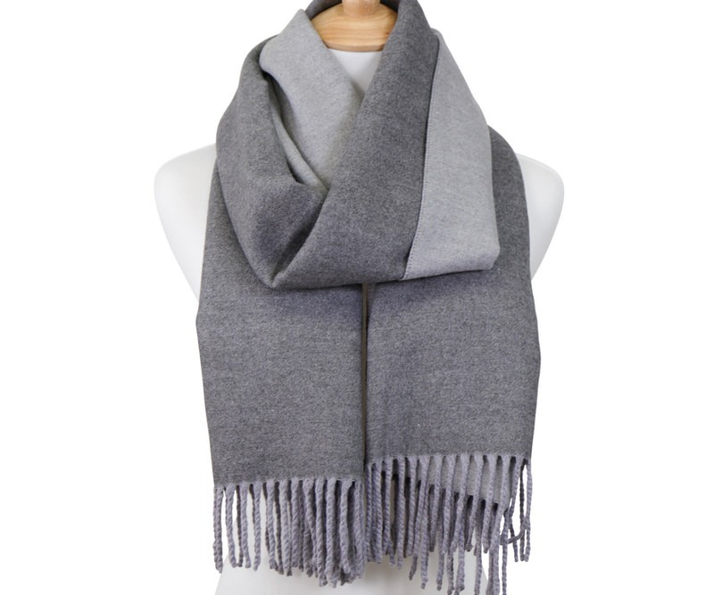 Salt Grey Winter Scarf - Reversible