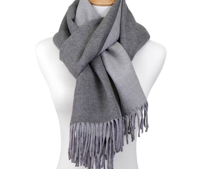 Salt Grey Winter Scarf - Reversible