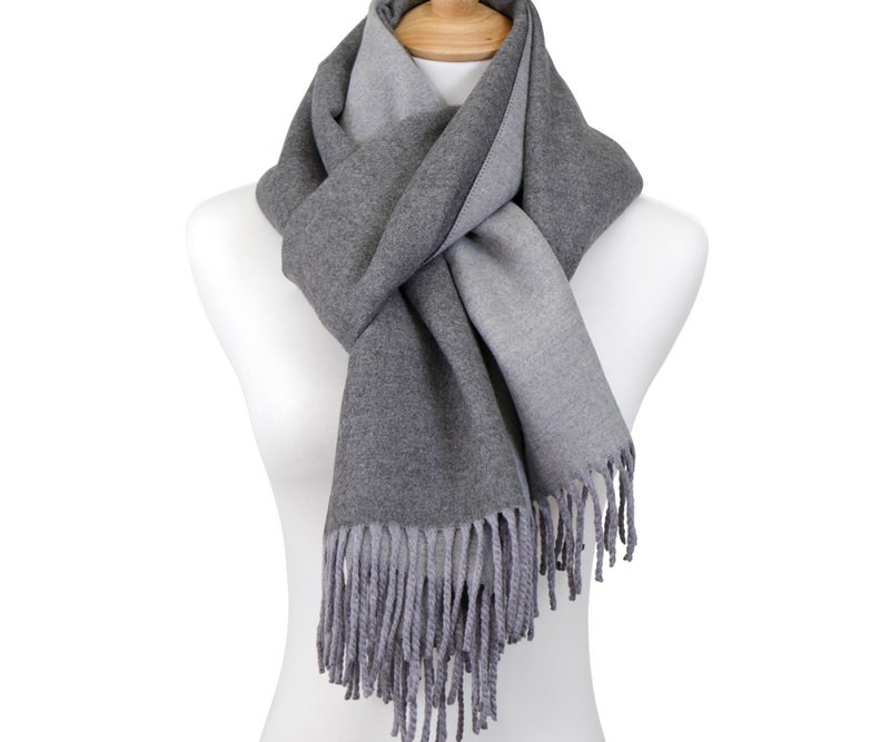 Salt Grey Winter Scarf Reversible