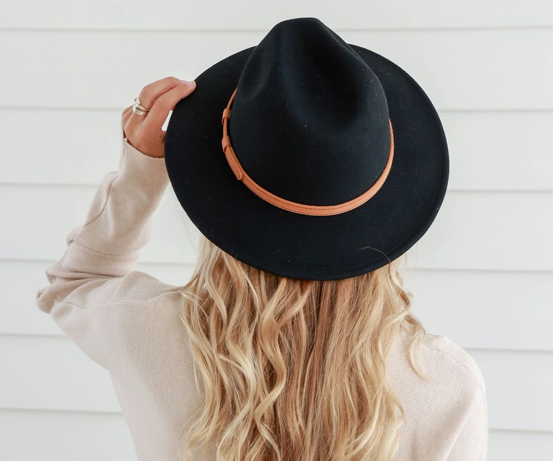 Layla Crushable Black Wool Fedora Hat