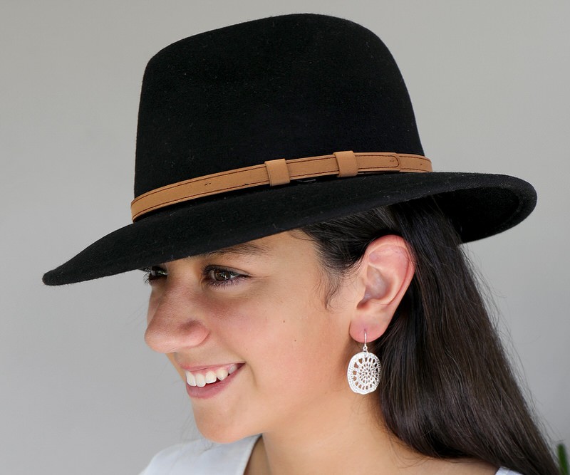 Layla Crushable Black Wool Fedora Hat