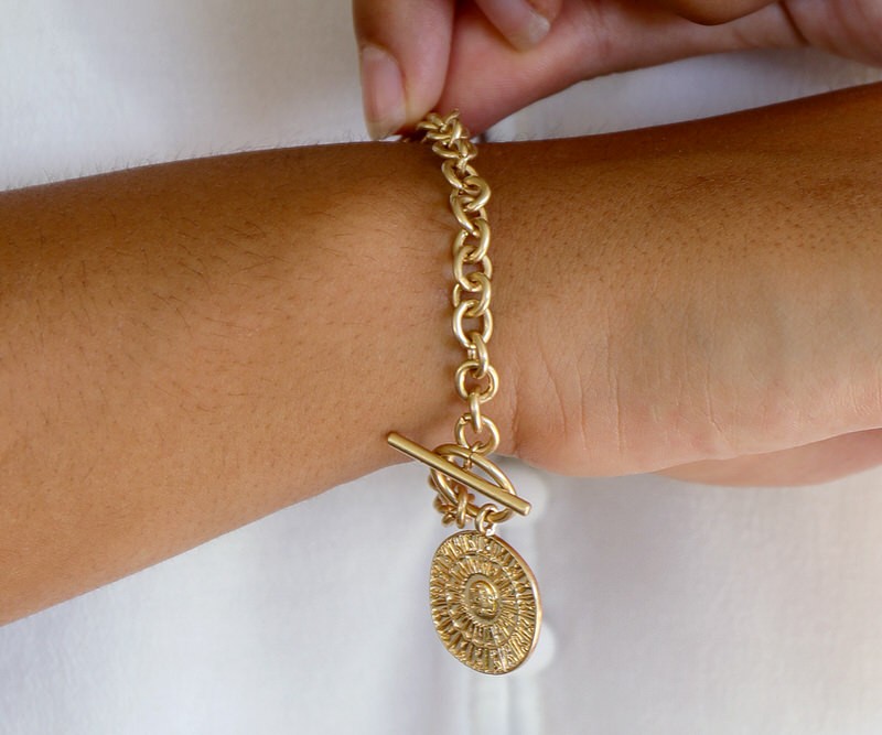 Arlo Gold Sun Disc Bracelet