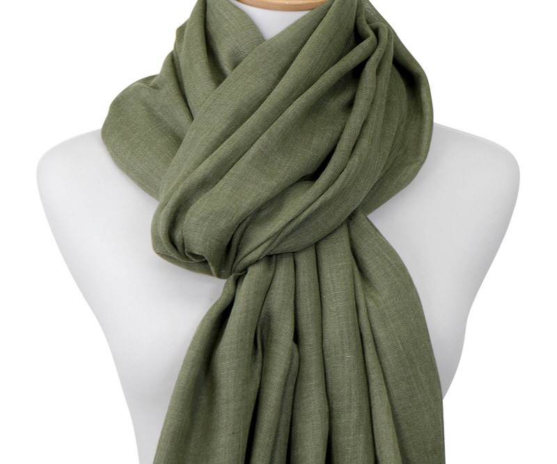 Darcy Olive Green Muslin Scarf