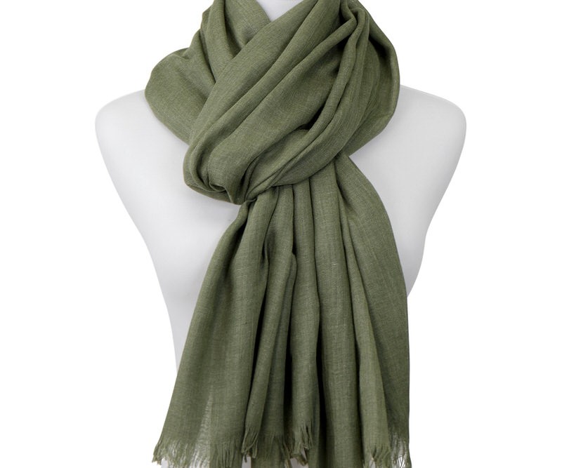 Darcy Olive Green Muslin Scarf