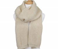 Paola Rib Knit Cream Scarf