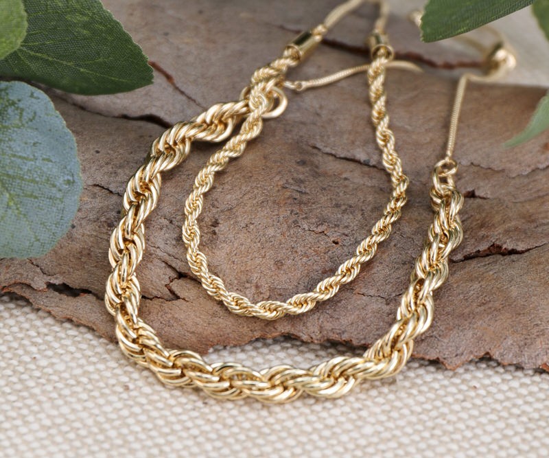 Caprice Gold Rope Chain Bracelet - Small