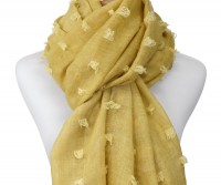 Santa Fe Tufted Mustard Yellow Scarf