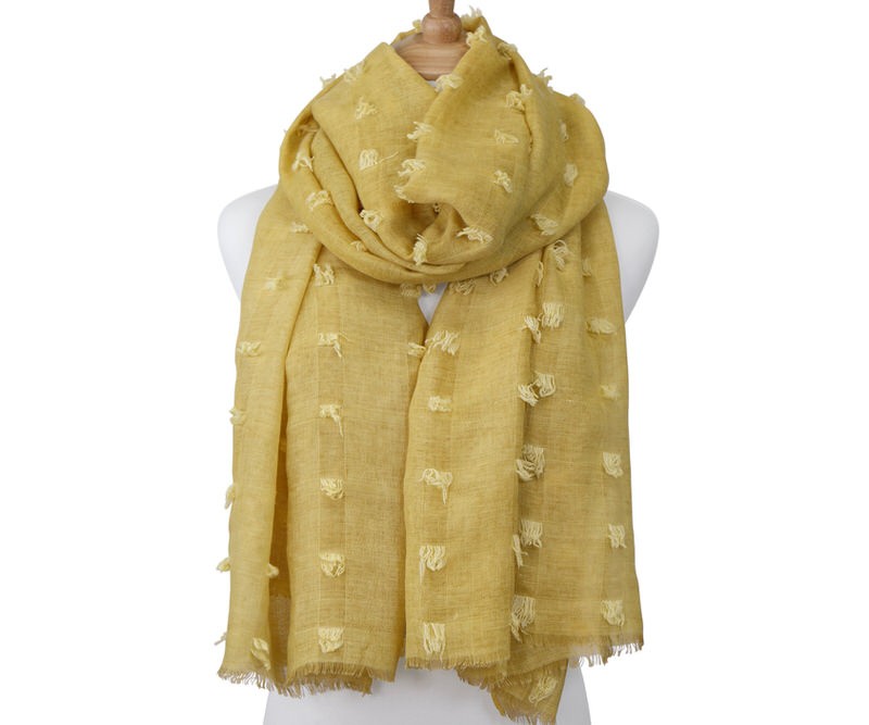 Santa Fe Tufted Mustard Yellow Scarf