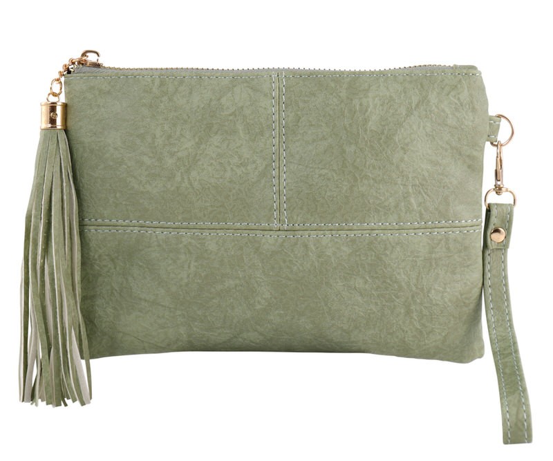 Marbella Pistachio Clutch / Crossbody Bag