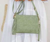 Marbella Pistachio Clutch / Crossbody Bag