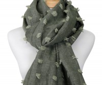 Santa Fe Tufted Olive Green Scarf