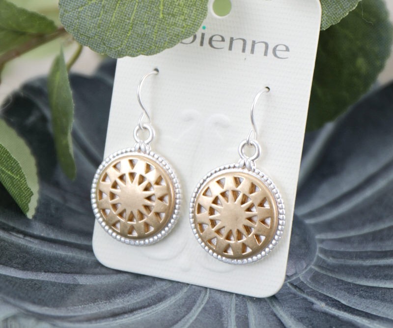 Solaris Gold Filigree Drop Earrings