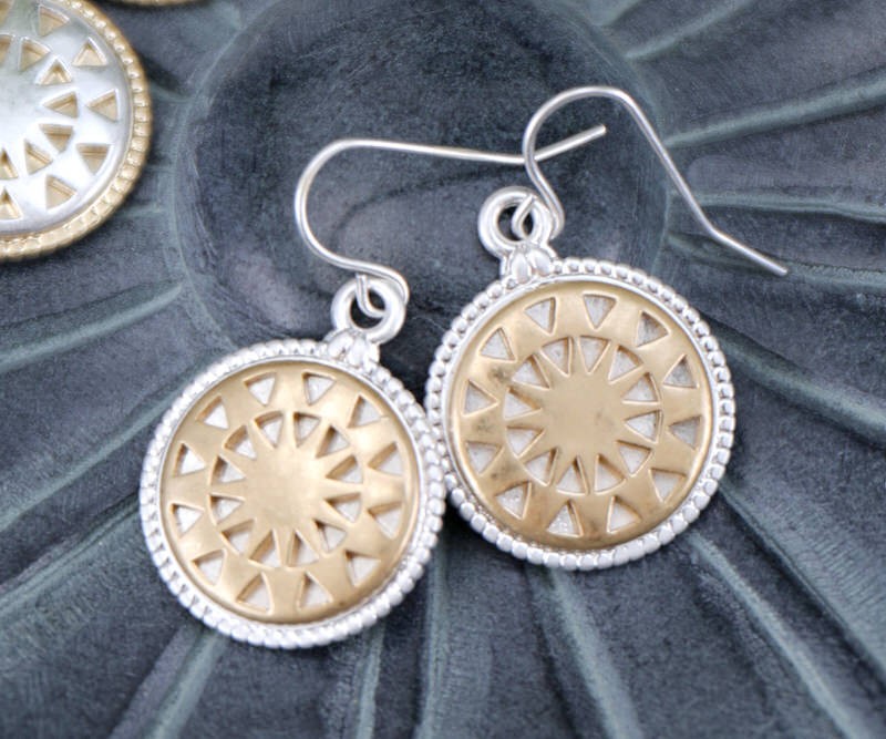 Solaris Gold Filigree Drop Earrings