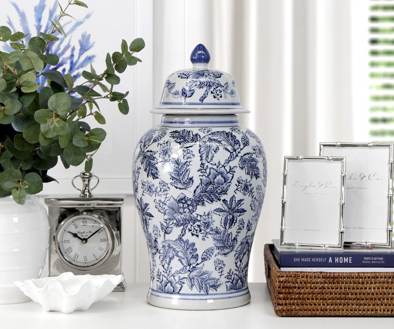 Serenity Blue & White Ginger Jar - Tall