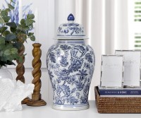 Serenity Blue & White Ginger Jar - Tall