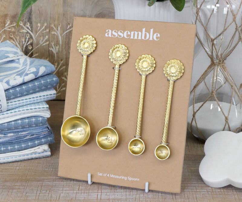 Springtime Set 4 Measuring Spoons - Gold