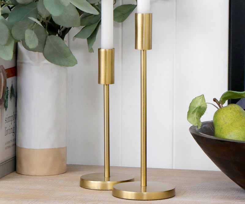 Tall Warwick Gold Candlestick