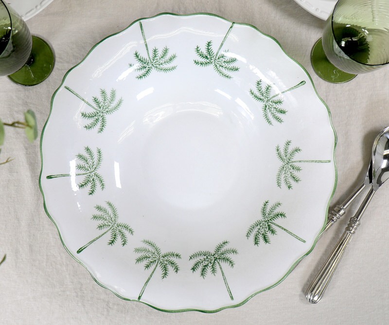 St Lucia Green Palms Serving Bowl - Large