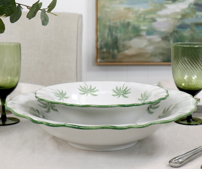 St Lucia Green Palms Serving Bowl - Large