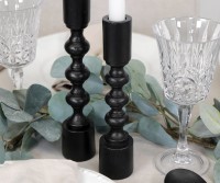 Bergen Black Metal Candlestick - Medium